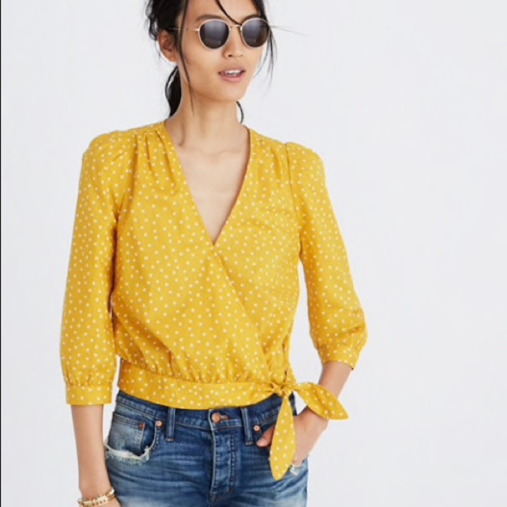 Madewell Yellow Top in Star Scatter